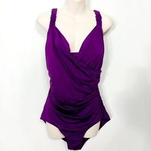 🔵BOGO FREE🔵 Jantzen Classics One Piece Swimsuit Purple Sz 18